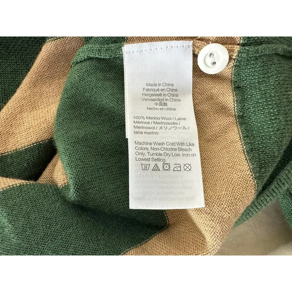 J.Crew Men's Rugged Merino Wool Rugby Sweater SZ L Fall Vibes Academia